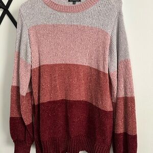 Staccato Women's Sweater in Pink and Red Stripes
